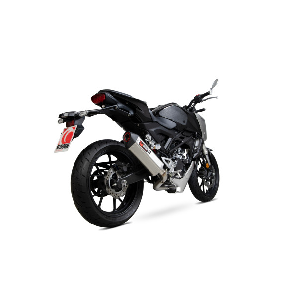 Scorpion Exhaust Honda CB125 R 2018 - 2020 Serket Parallel Full System Brushed Stainless Steel Sleeve